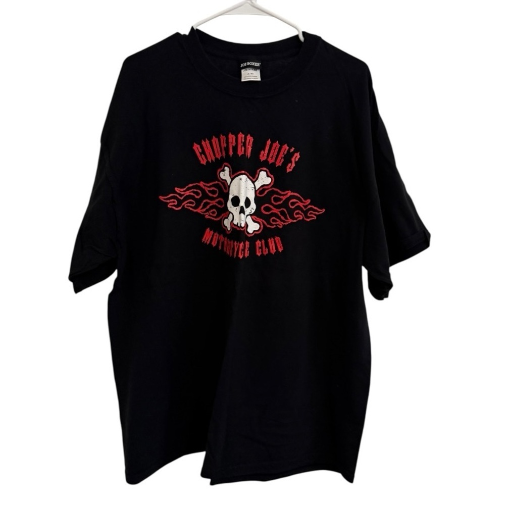 Joe Boxer Chopper Joe’s Skull Flames Graphic Tee Black XXL Motorcycle Shirt